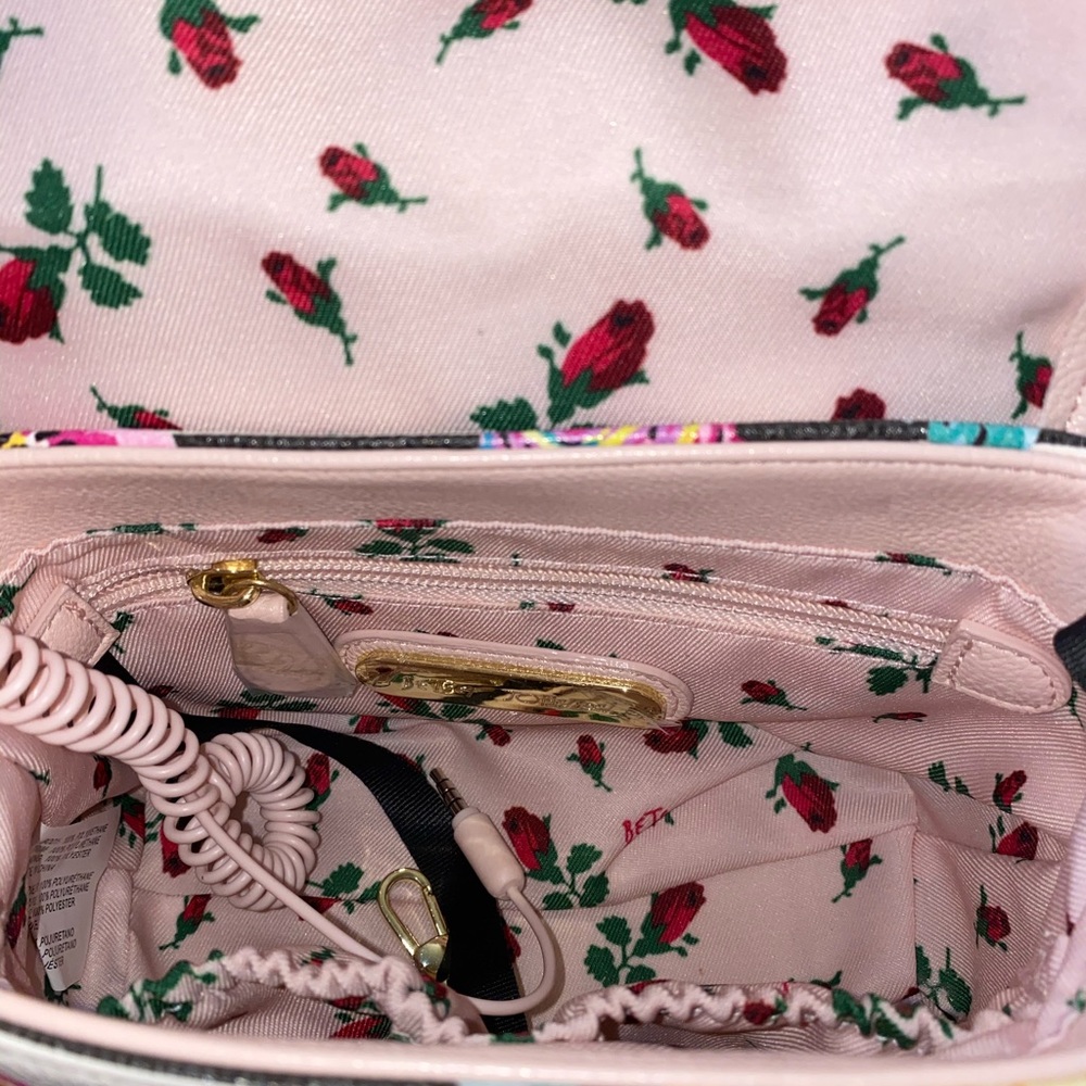 Rare Betsey Johnson Floral Phone Crossbody Purse